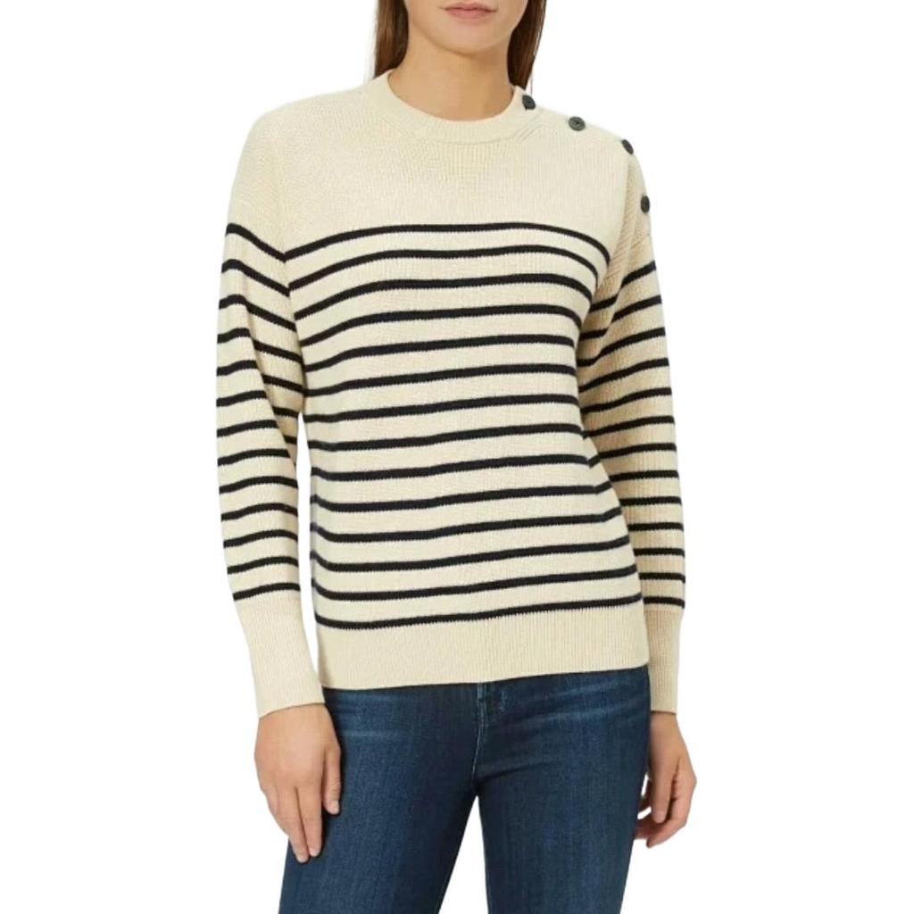 Polo Ralph Lauren Gestreifter Baumwolle Rundhals Langarm Strickpullover Damen Pullover 211762030-001