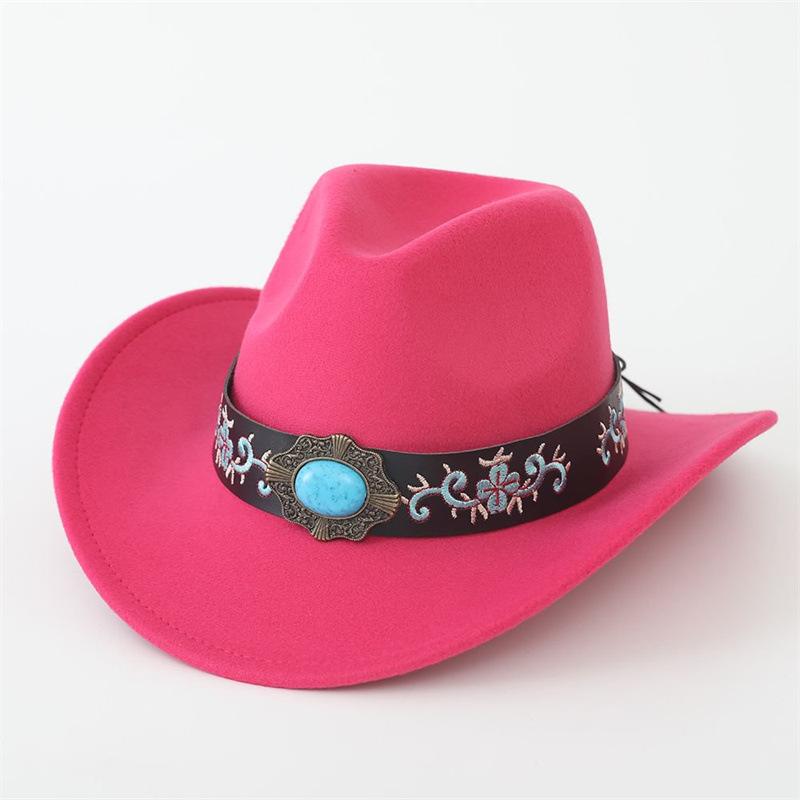 Felt hat Outdoor retro jazz hat Holiday travel European, American British style Western cowboy hat