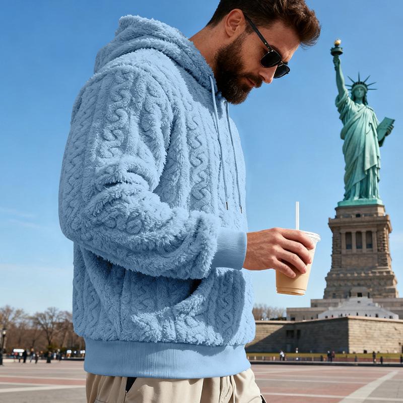 2025 Autumn and Winter New Style Simple Solid Color Fashionable Pocket Casual Versatile Hooded Sweatshirt