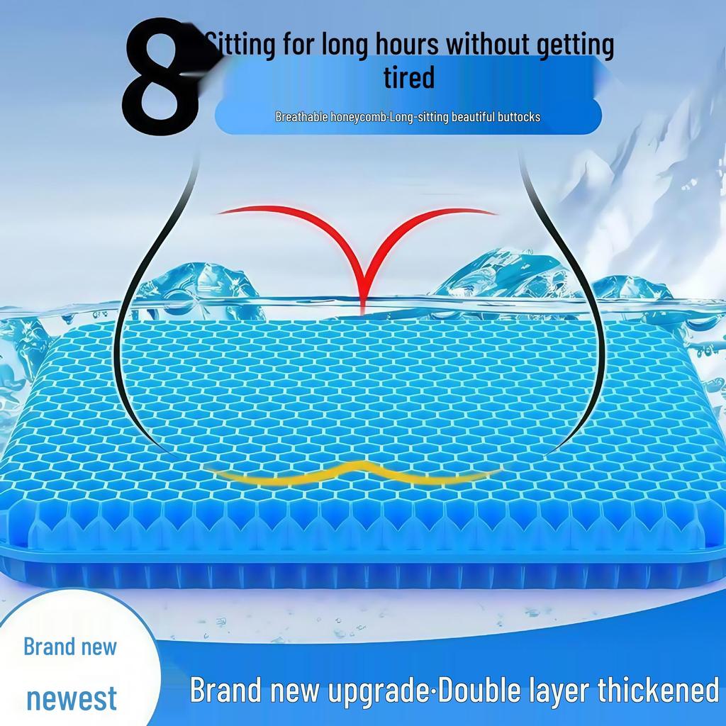 Extra Stor Ventilerad Honungskaka Gel Sittdyna - Andningsbar, Tjock och Sval för Bil- och Stolssäte