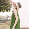 French green neck sling dress children's summer new seaside vacation temperament dress