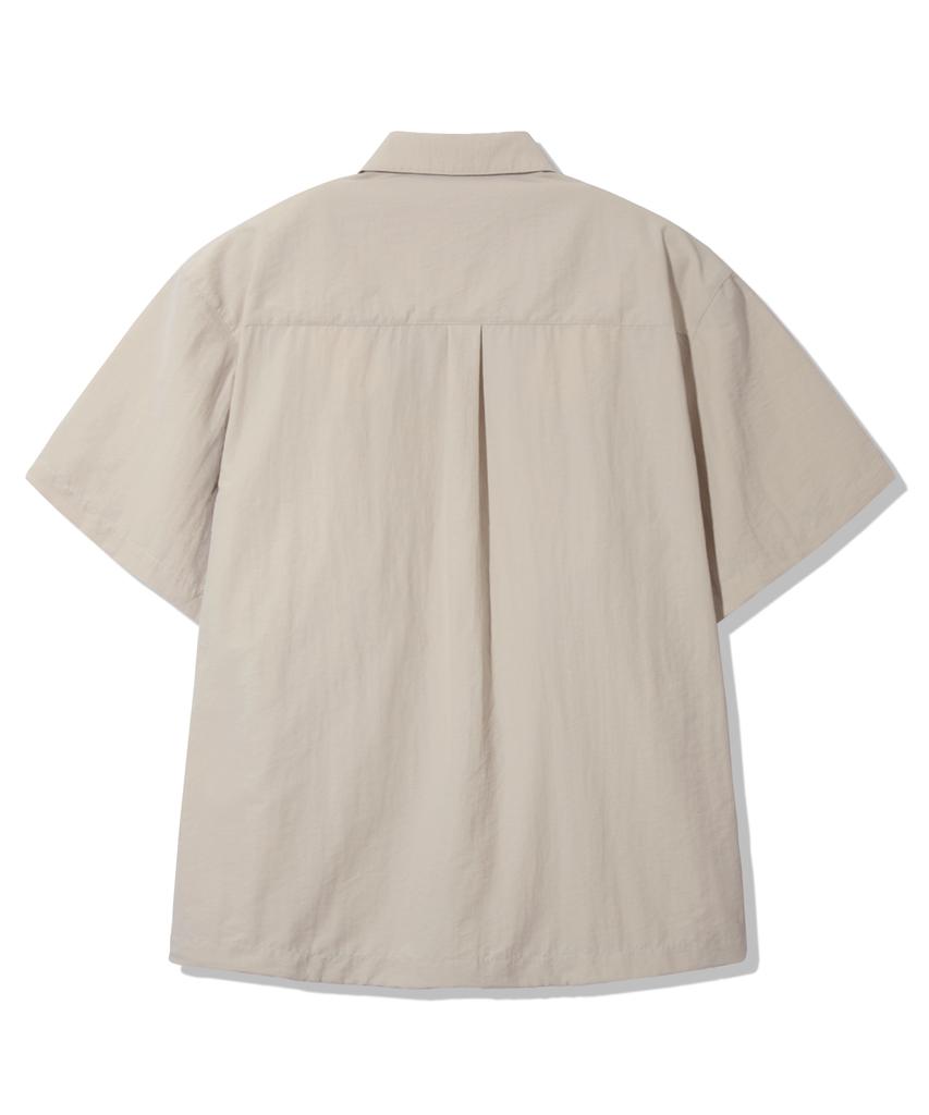 TRILLION Utility Big Pocket Nylon Short Sleeve Shirt [Sand]