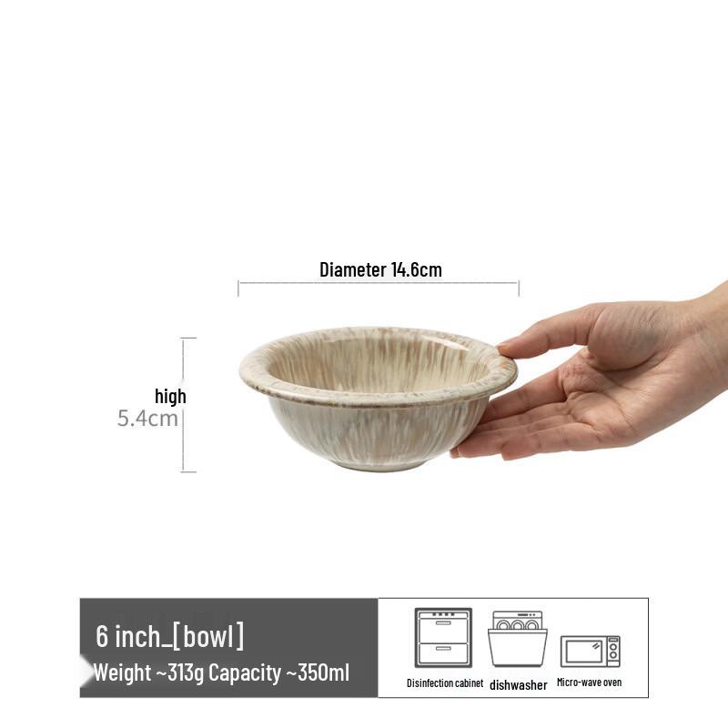 ZISIZ Artisan Kiln Glaze Ceramic Noodle & Salad Bowl