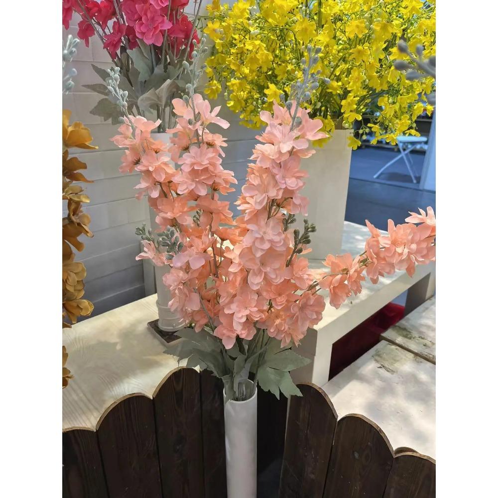 Artificial Flocking Delphinium Simulation Flowers, Wedding Flower Arrangement 2-pronged Large Delphinium Hotel Decoration Fake F