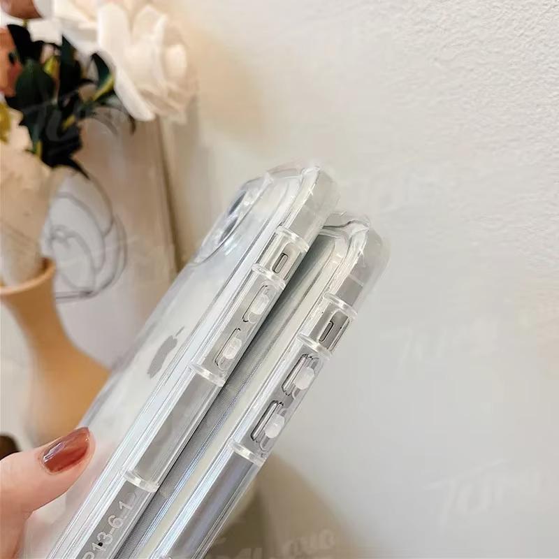 Shockproof Clear Phone Case For iPhone 17 Air 16 E 15 14 13 12 11 Pro Max Plus Mini SE 2020 2022 Lovely Fun White Bear Cover