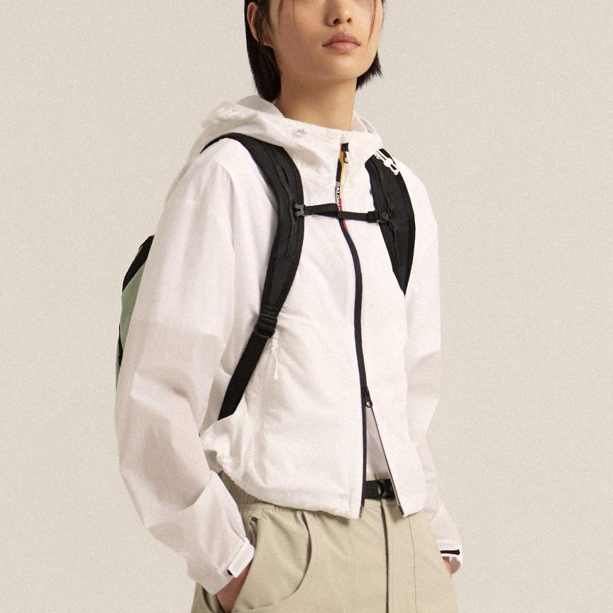 Salomon Modisey Aero Logo Outdoor Hooded Windbreaker Loose Long Sleeve Jacket Women jackets White C28215