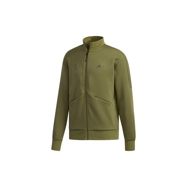 Adidas Jackets Men's Basic Green Stand Collar Moderate Instructor DM5190