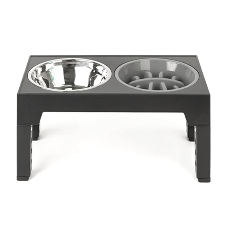 Raised Dog Bowl with Adjustable Stand Elevated Cat Water Bowl Slow Feeding Bowls Food Container for Cat Dogs Small Pet