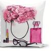 Floral  Perfume Inspired Doublesided Printed pillow cover Short plush Suitable living rooms bedrooms sofas throw cushion cover