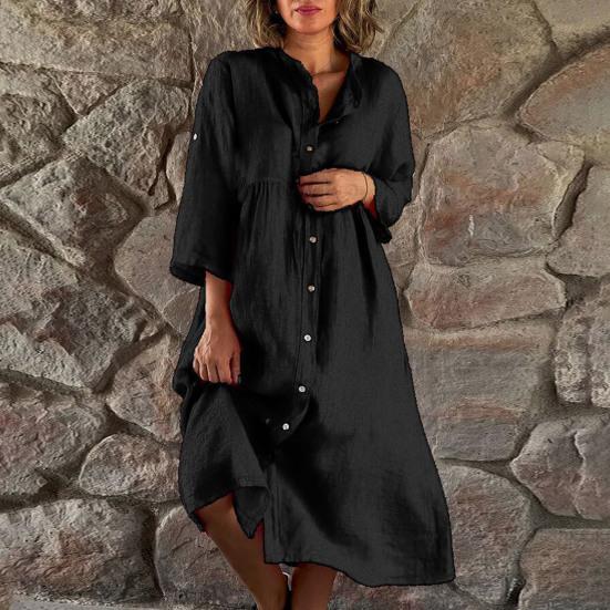 Women Down Dress Tunic Dress Casual Button Summer Beach Vacation T-shirt