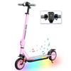 RCB R12 MAX Electric Scooter for Children 7 Inches, 220W, 25.2V 5.2Ah, 15 Km, 18 Km/h, 3 Adjustable Heights, Pink
