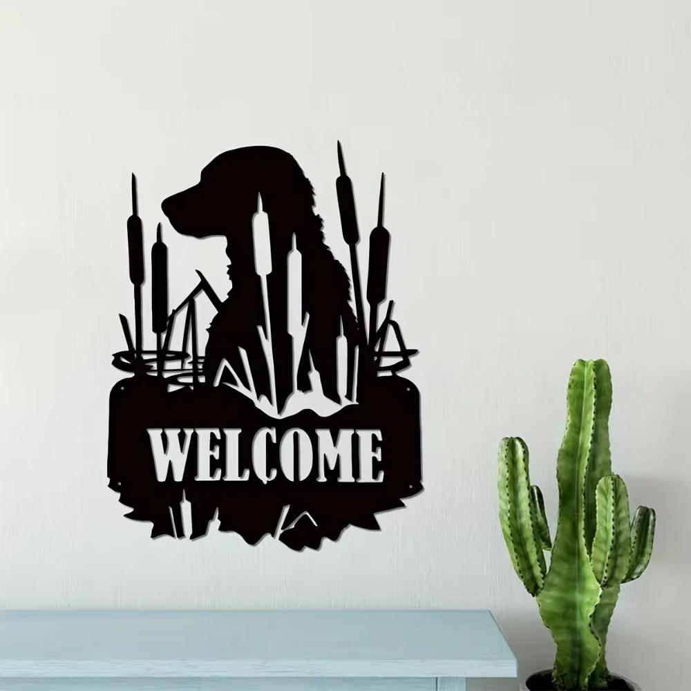 1pc Lab Welcome Sign - Metal Home Décor for Indoor and Outdoor Use, Stylish Wall Art Gift for Kitchen, Bathroom, Living Room