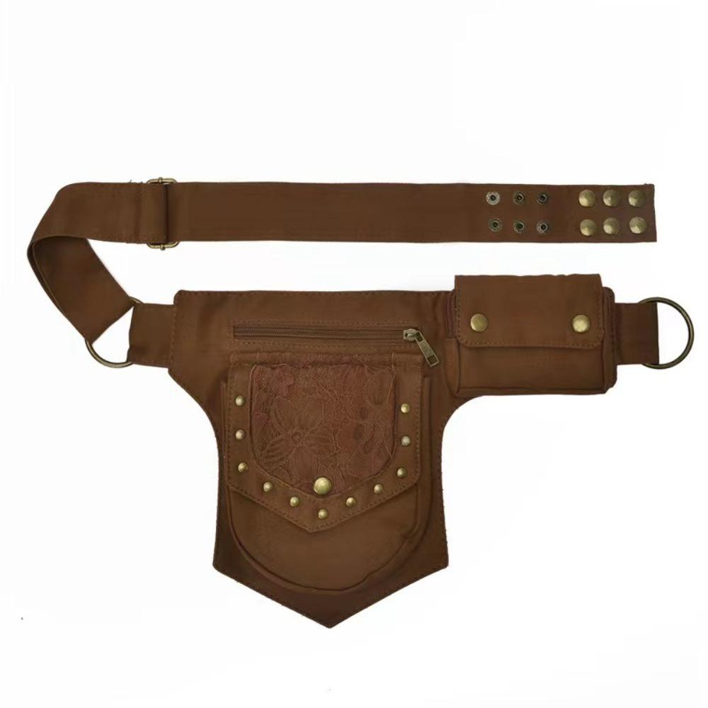 

New Ethnic Style Belt Waist Packs Retro Lightweight Drop Leg Belt Pouch Travel Multifunctional Crossbody Bag коричневый