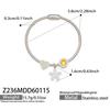 Niche Heart-Shaped Zircon Flower Stainless Steel Bracelet - European & American Style for Women
