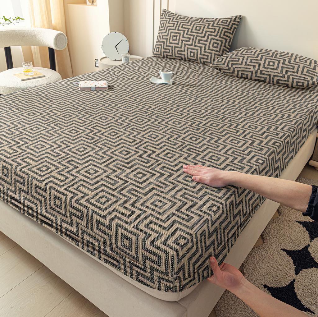 3 Piece Set, Single Bed Head + Two Pillow Cases (No Core) Suitable For All Seasons, Dust-Proof Bedspread Bedding