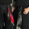 Salircon 2Stili Nuovi Pantaloni a Vita Larga con Catena HipHop Pantaloni con Catena Portachiavi Tendenza Uomo Fascino Fazzoletto Ciondolo per Borsa Portachiavi Gioielli