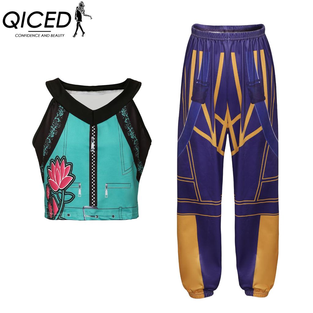 QICED Meiteņu grupas kostīms kā Rumi, K-POP meiteņu grupas Zoe Mira un sieviešu cosplay izrādes tērps