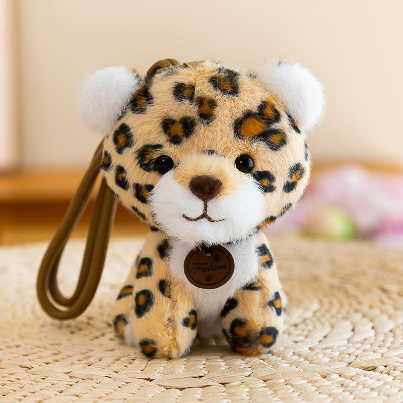 Entzückender Waldtiere Taschenanhänger Schlüsselanhänger: Tiger, Löwe, Leopard und Hirsch Plüschtier Anhänger