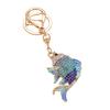 Keychain Pendant Rhinestones Inlaid Fish Shape Key Chain with Lobster Clasp Bag Charm Backpack Pendant Accessory