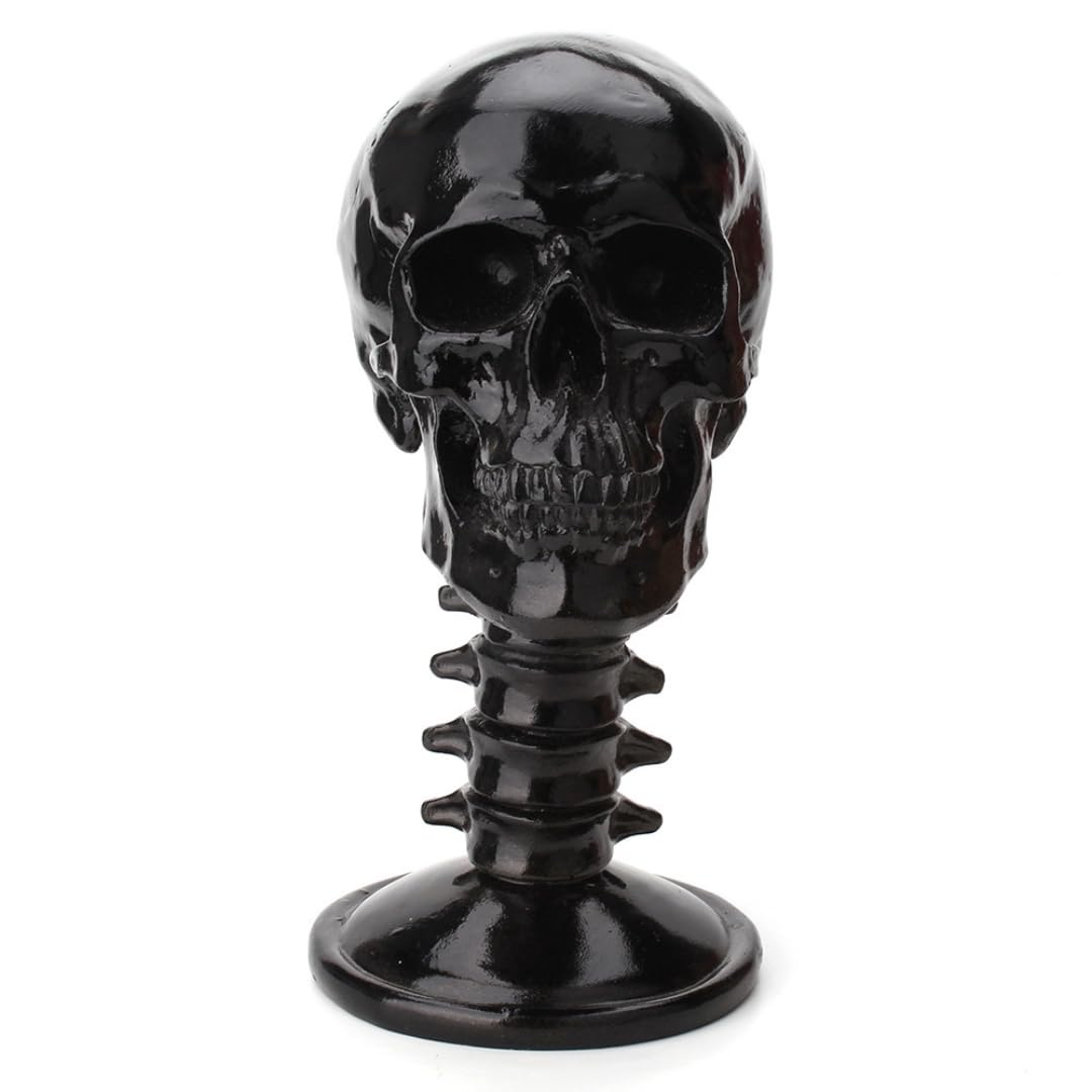 Skull Black Skull Realistic Skull Interior Gothic Decoration Figurine, Object, Model, Decor, Stylish, Resin, Skeleton, Antique, чёрный
