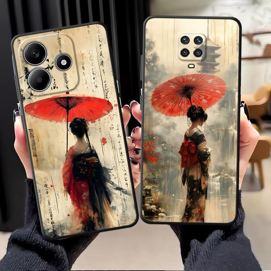 Cartoon Retro Girl Phone Cover Case for Xiaomi Redmi Note 14 14C K80 13 Pro Plus A4 A5 9 8 7 10 A3 A1 12C 13C 12 11 K40 A1 A2