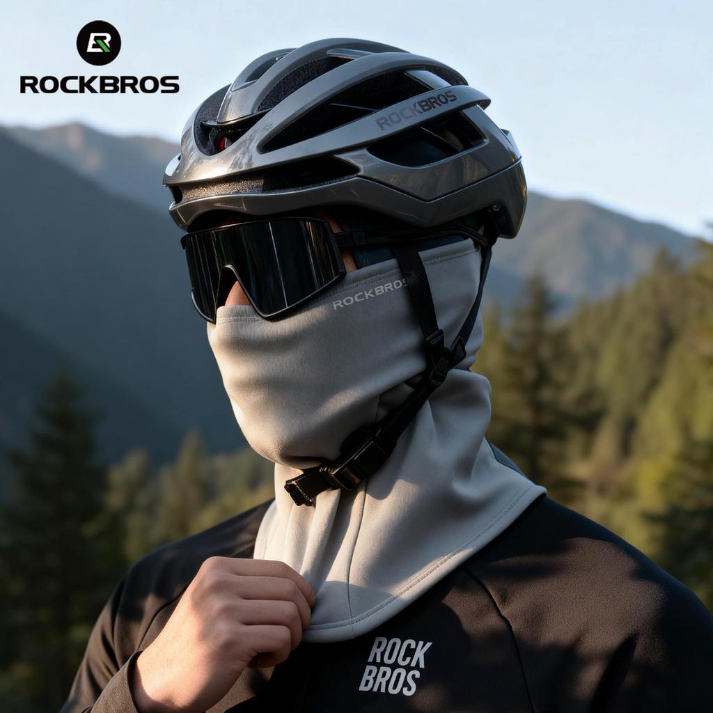 ROCKBROS Cycling Fleece Headgear 360°Warmth Color-Block Head Cover Windproof Heat Storage Skiing Hiking Cycling Comfortable Mask