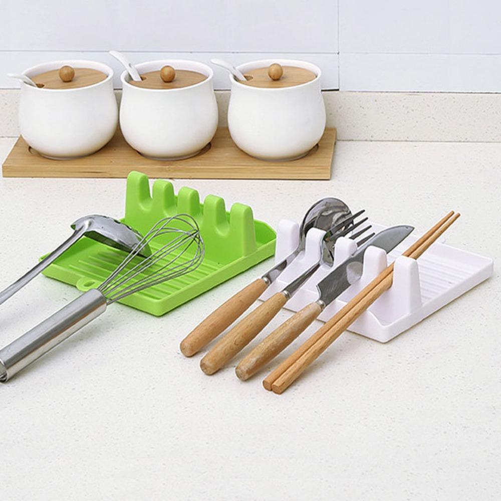 Heat-Resistant with Drip Pad Hangable Tableware Storage Rack Pot Lid Holder Spatula Rack Spoon Rest