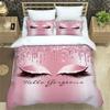 Beauty Eyelashes Duvet Cover Queen For Girls Woman Eyes Pattern Design Comforter Cover Modern Lovely Sexy Eyelashes Bedding Set