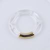 New Mixed Gold Color Tube Beads Acrylic Bracelets Bangles for Women Men Stretch Bamboo Curved Resin Bracelet Stack Jewelry Gifts