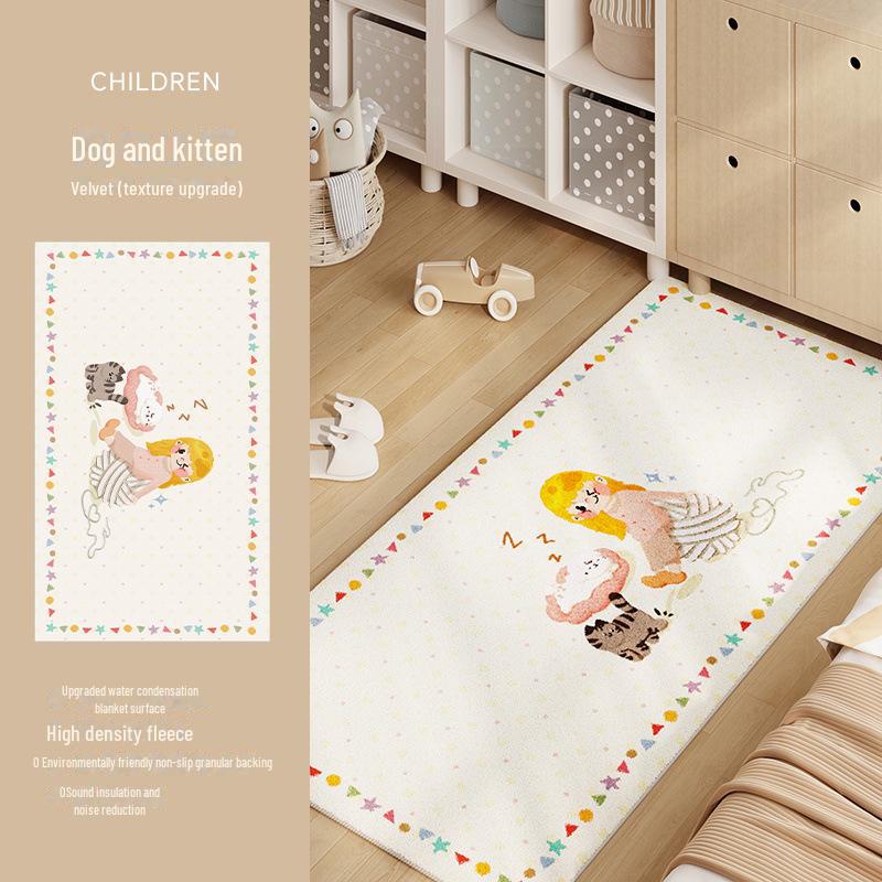 2024 Pokój Dziecięcy Kreskówkowy Koc Przyłóżkowy i Pogrubiona Mata Podłogowa