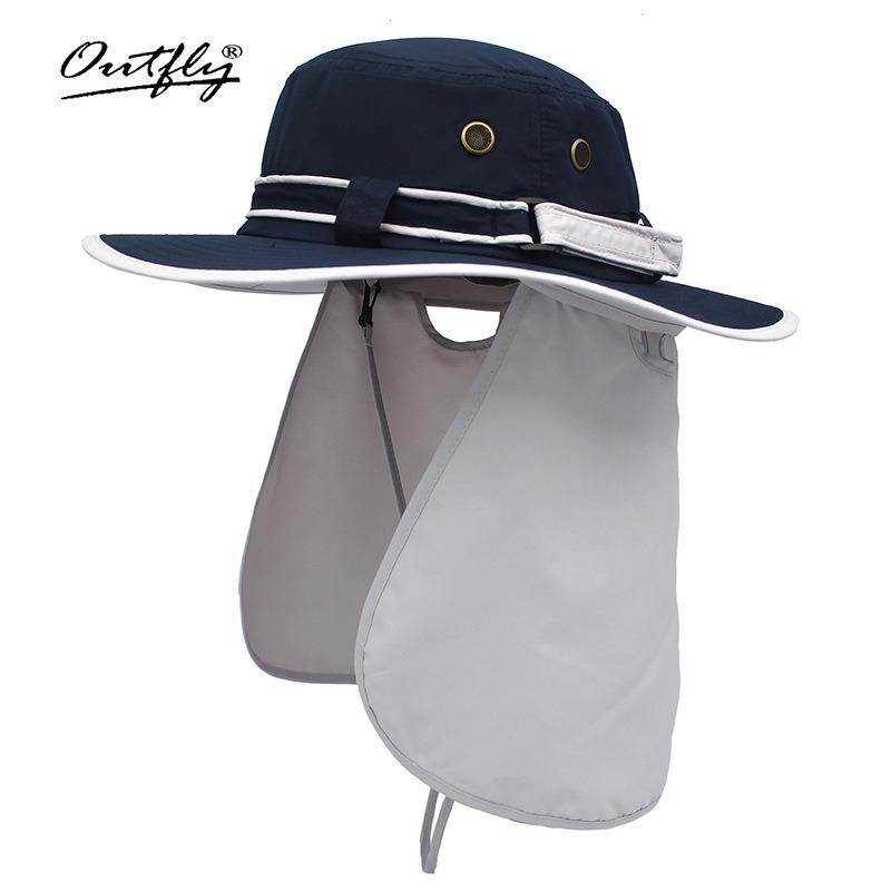 Sunscreen comfortable neck bucket hat spring and summer outdoor UV protection round edge hat travel hat women's tea picking hat