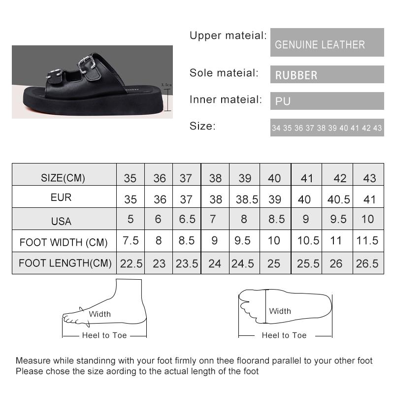 Fashion 2025 Women Slippers Summer Genuine Leather Slides Women Fashion Square button Flat Sandals Ladies Outdoor Casual Flip Flops