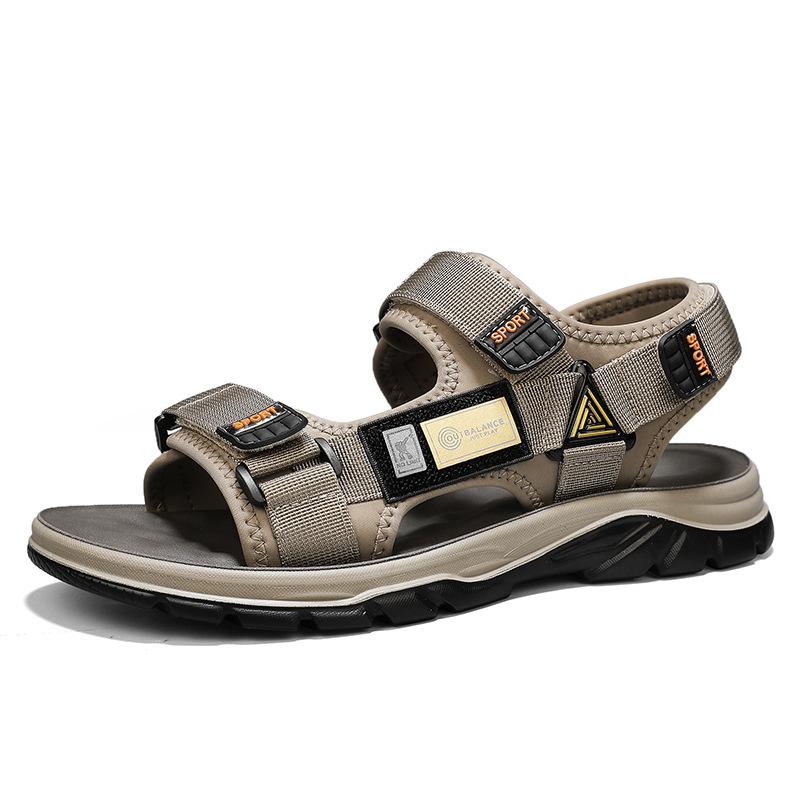 

2025 men s shoes summer new casual sandals outdoor wear-resistant cowhide hollow dad casual beach shoes trendy shoes 44
