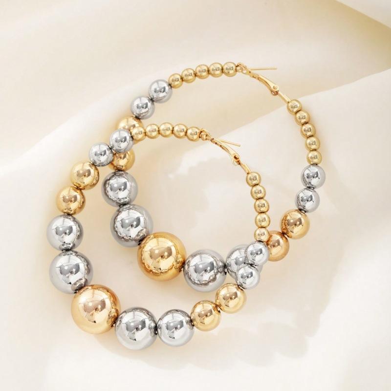 1PAIR Stylish Vintage CCB Earrings Pearl Earrings Ear Clasp Earrings Versatile Earrings