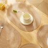 1PC Oval Polyester Placemats, Beige, Brown Western Placemats, Heat Resistant, Non-Slip, Daily Decorative Mats