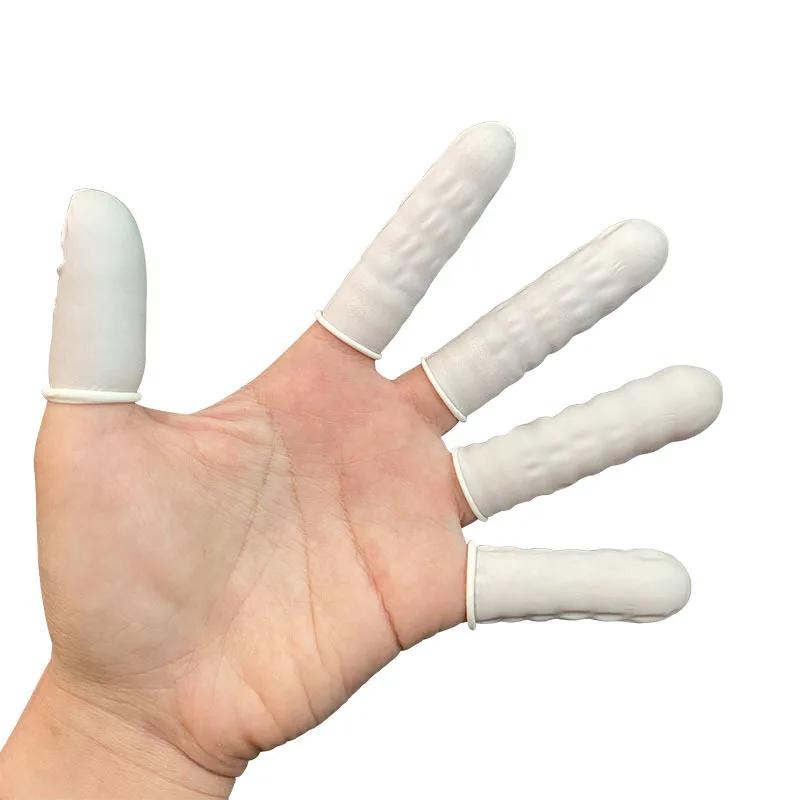 Protective Fingertip Natural Rubber Gloves Disposable Latex Finger Cots for Workplace Safety Nail Makeup Eyebrow Extension