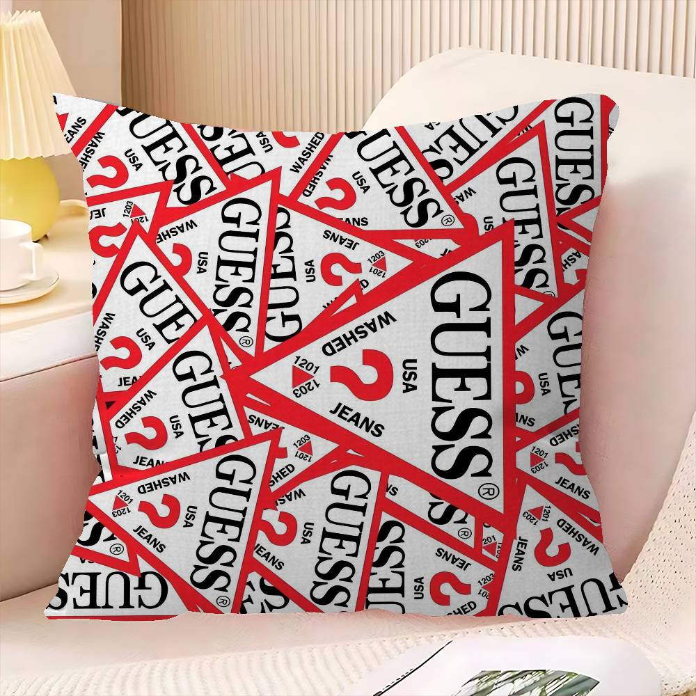 Fashion G_GuessS Logo Printed Office Cushion Pillowcase Car Cushion Cover45X45CM Lumbar Pillowcase Sofa Pillowcover