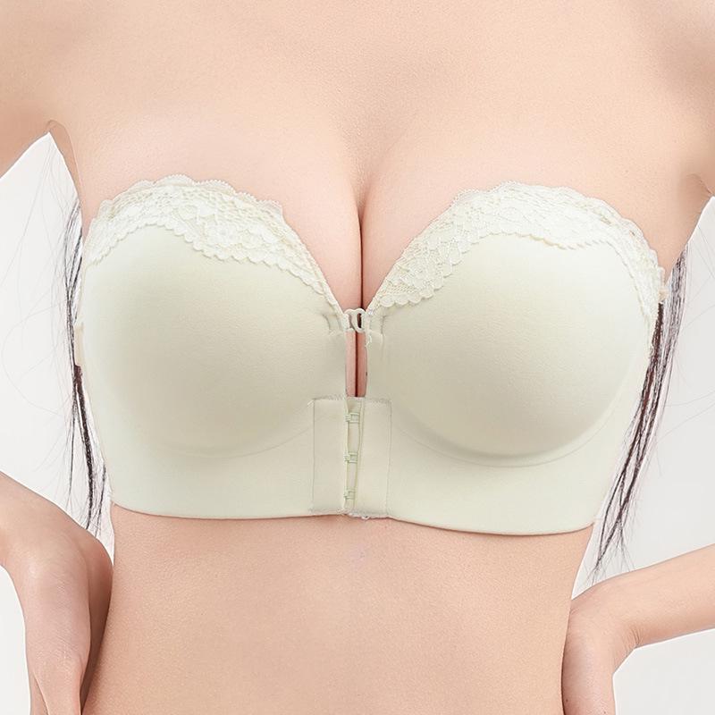 

Seamless Strapless Push-Up Bra for Women with Anti-Slip Front Closure and Beautiful Back Lace 34/75A Thickened 6cm