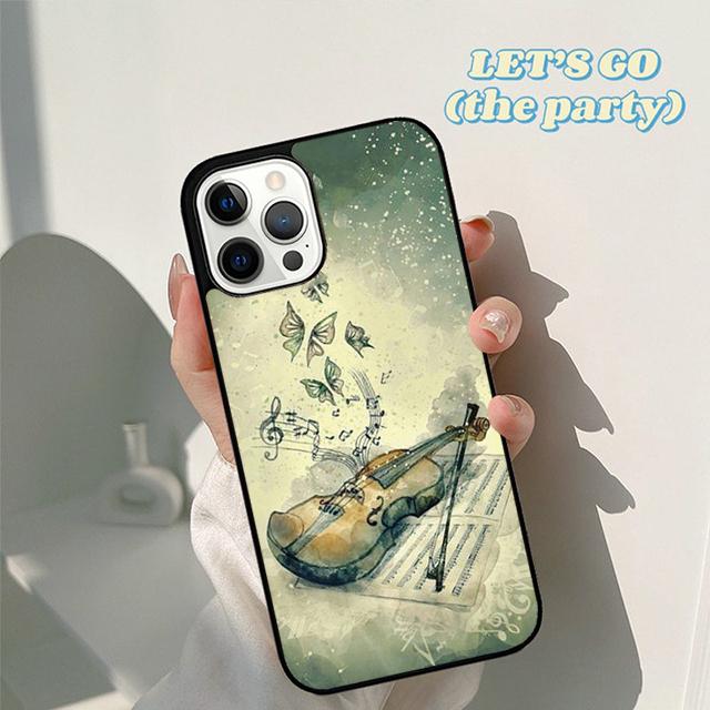 Autumu Gothic Girl Violin Watercolor Phone Case Cover for iPhone 17 Air 16 16e 15 12 11 13 14 Pro Max Plus Coque