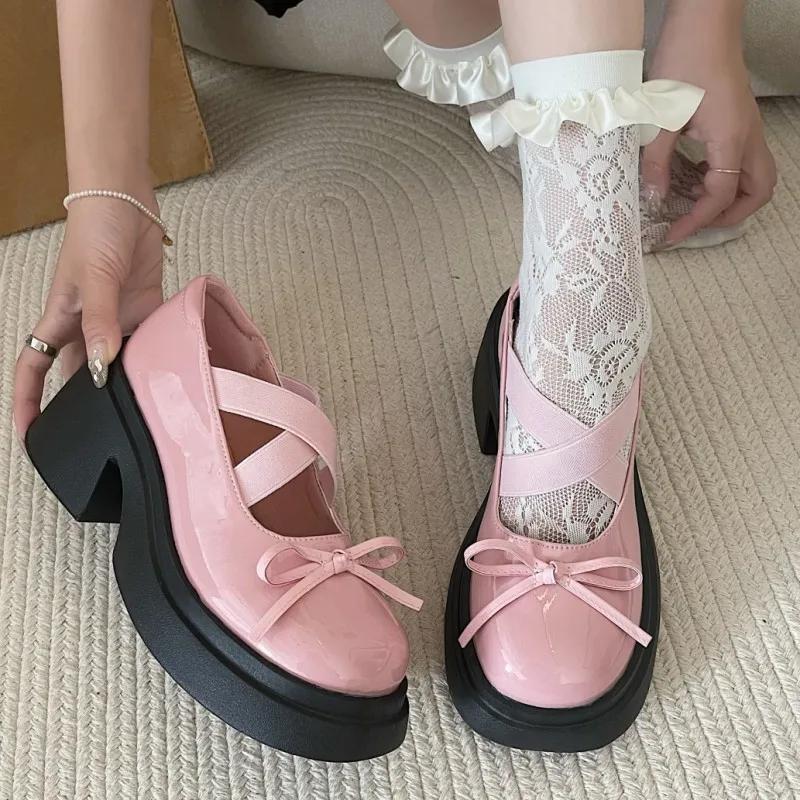 2024 Women Bow Sandals 2024 Summer High Heels Mary Jane Shoes New 2024 Slingbacks Platform Sexy Dress Pumps Party Mujer Zapatillas