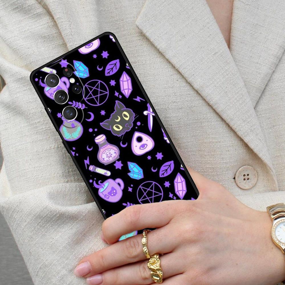Occult Witchcraft Moon Gothic Witch Cell Phone Case for Samsung Galaxy S26 Ultra S25 S24 S23 S22 S21 S20 Note10 Cover