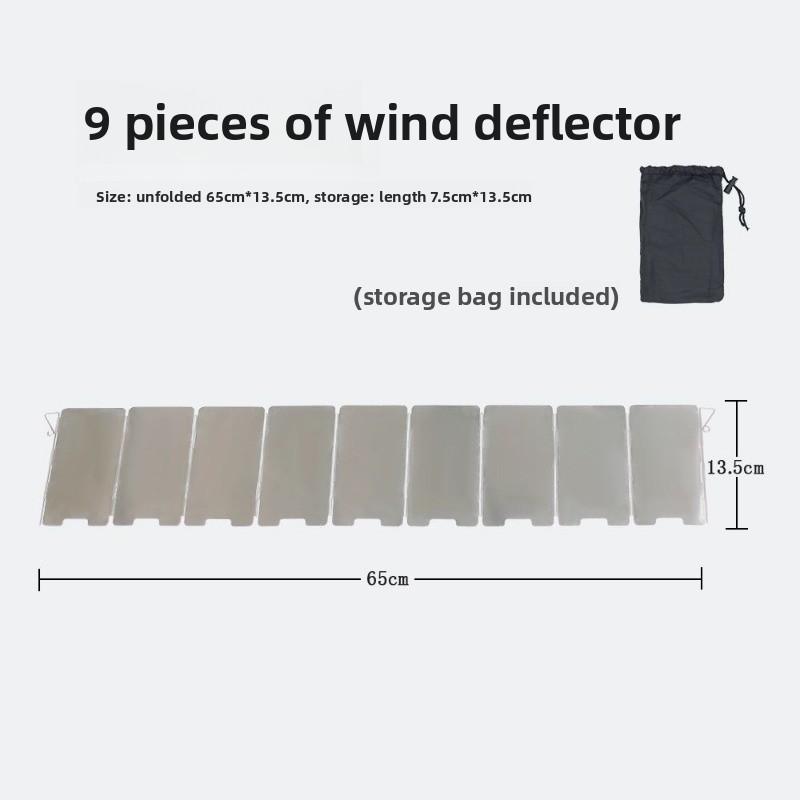 1pcs Outdoor Stove Wind Shield 9 Plates Foldable Camping Windscreen Gas Cooker Wind Deflector, Camping Stove Accessory