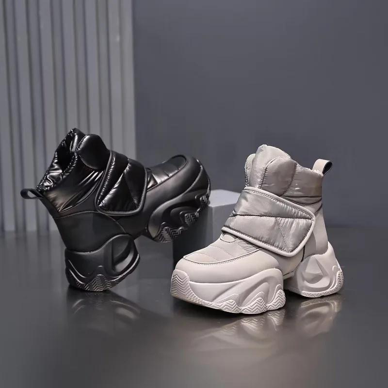 Fashion Women's Thick Soled Boots Fashion Casual Platform Boots Plush Warm Snow Boots for Women Winter High Top Cotton Shoes Botas Mujer