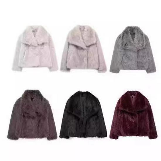 

Toka Women s Faux Fox Fur Coat - New Style Furry Jacket Medium