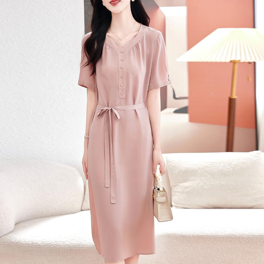Fashion silk design dress women's  temperament socialite drape chic beautiful mulberry silk skirt
