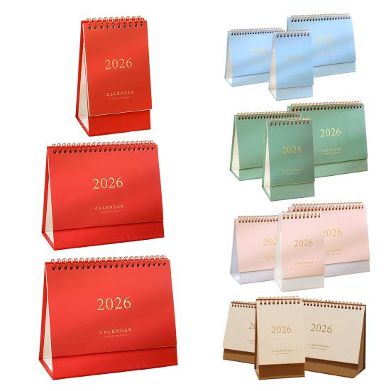 2026 Desk Calendar JAN 2026 - DEC 2026 Standing Flip Desktop Calendar 12 Months Planner with Twin-Wire Binding for Home Office School