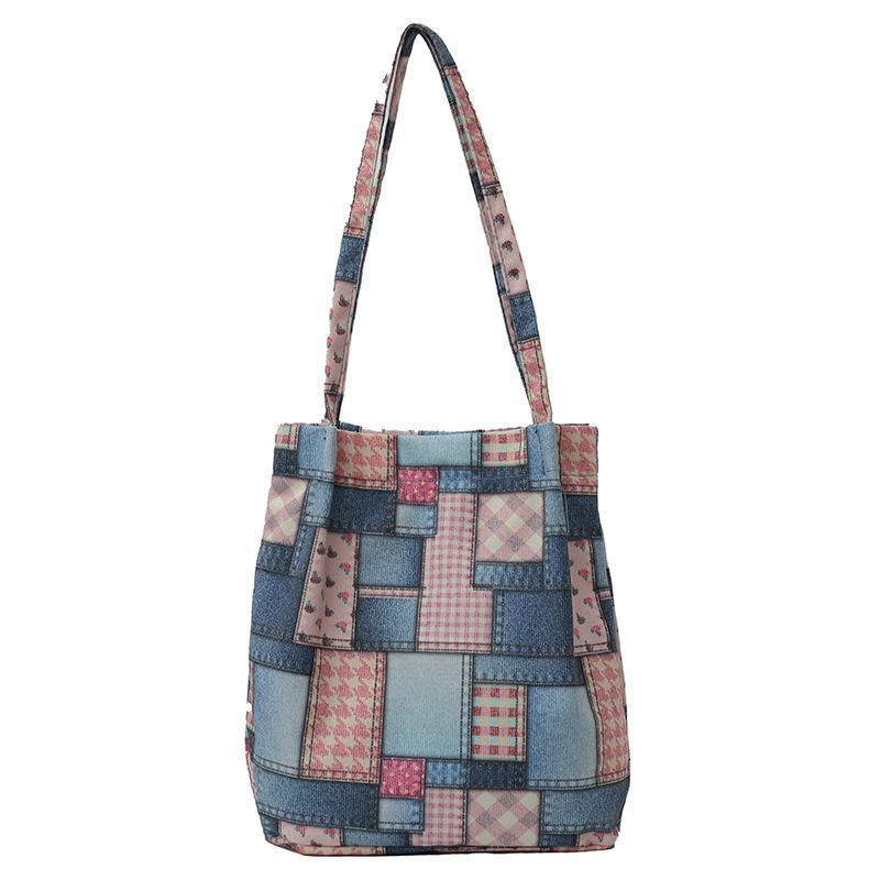 Lightweight Versatile Canvas Women's Bag, Tote Bag Women's Large-capacity Student Leisure Bag Denim Shoulder Bag