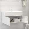 VidaXL Sink Cabinet High Gloss White 90x38.5x46 Cm Chipboard