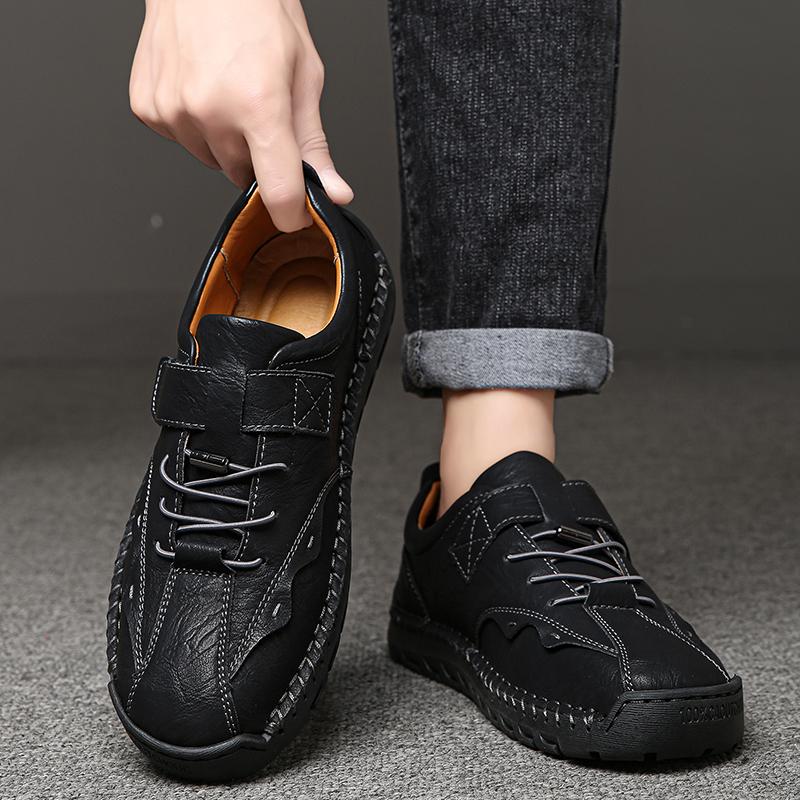 Men's Retro Casual Shoes Large Size Genuine Leather Handmade Casual Shoes Light Shoes