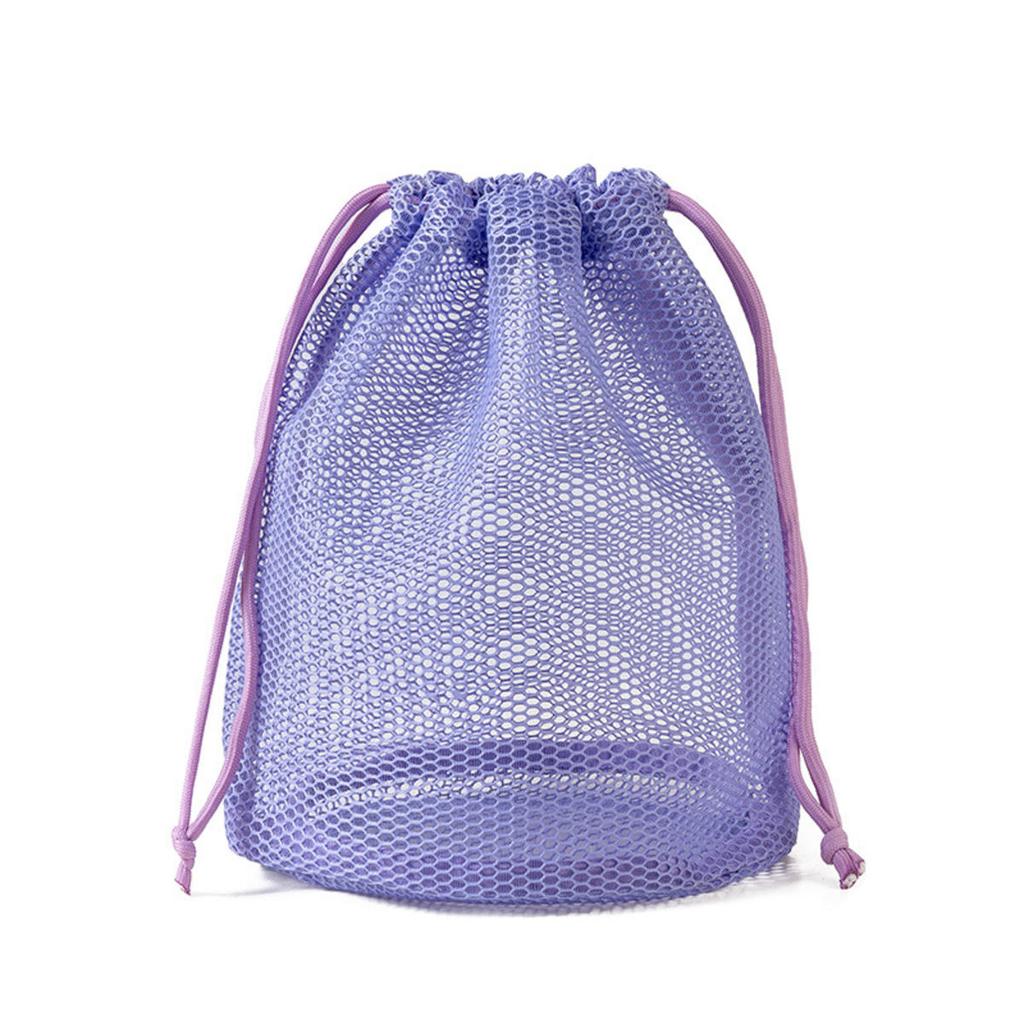 Mesh Lazy Toiletry Kits Coin Purse Dopamine Color Cosmetic Storage Bag Drawstring Large Capacity Fashion Travel Bathroom Bag